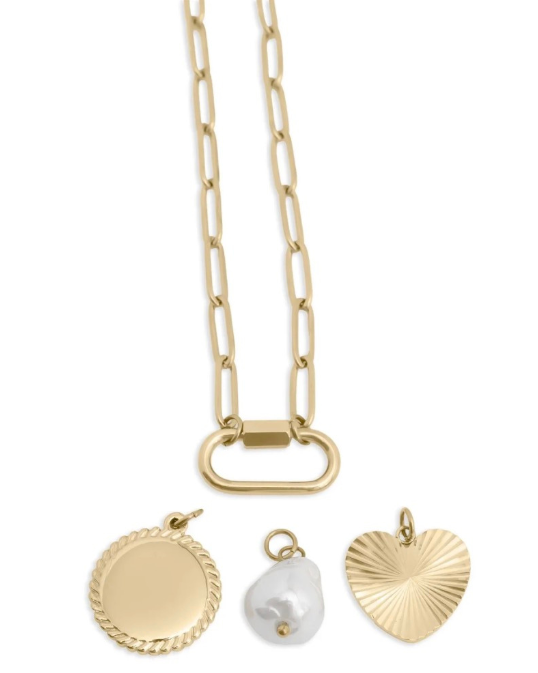 DIY Charm Necklace - Pearl Sunburst